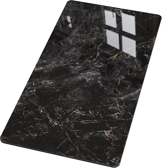 Rectangle Table Top,47.2 ” x 23.6 ” Black Sintered Stone Tabletop, DIY Replacement & Cover Marble Desktop, Scratch & Wear Resistant, Easy to Clean, Suitable for Indoor & Outdoor