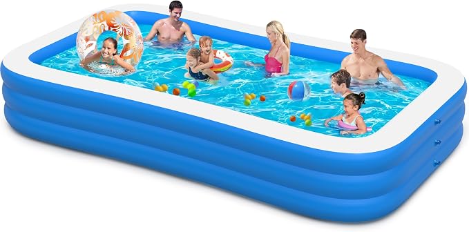 Inflatable Swimming Pool for Adults Kids - 10FT x 6FT Blow Up Pools Kiddie Pool, Oversized Thickened Family Inflatable Pools for Backyard Outdoor Garden Outdoor Summer Water Party