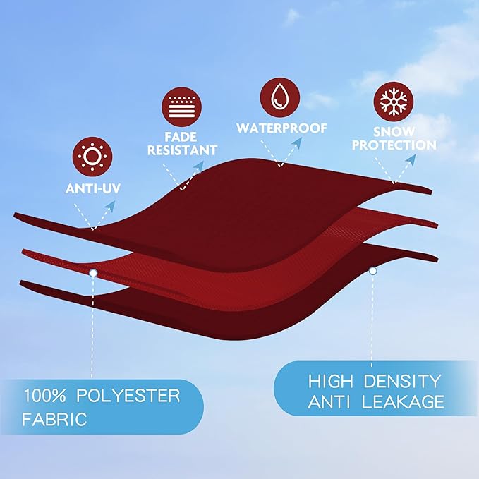 GREEN PARTY 15 ft Rectangular Patio Umbrella with Base Included, Large Double-Sided Outdoor Table Umbrella with Crank, 1.9" Pole UPF 50+ UV Resistant for Pool Deck Backyard Garden, Burgundy Red
