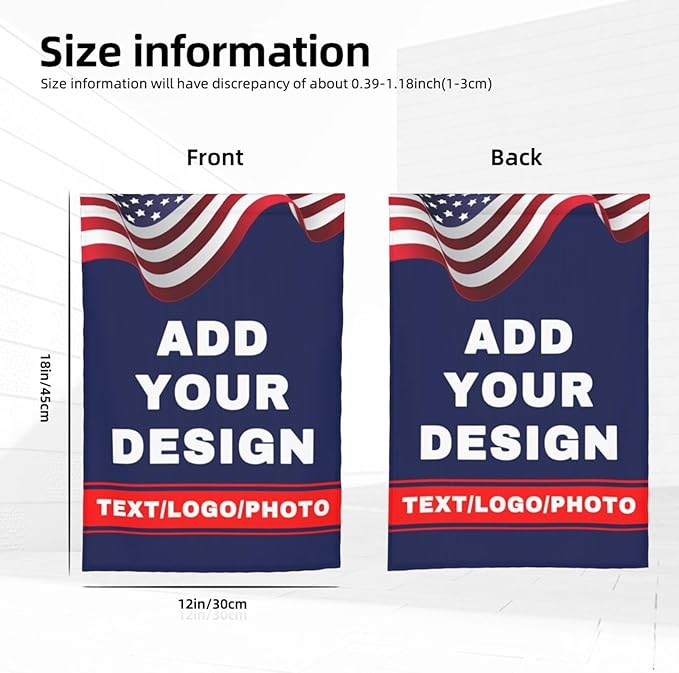 Custom Garden Flag Personalized Double Side Flags Add Your Image Text Logo Customized Home Decor Yard Flag for Outside 12 X 18 Inch