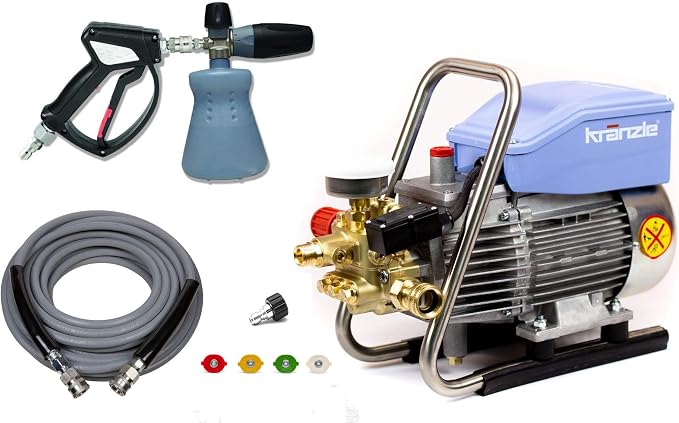 The Clean Garage Kranzle K1622 TS Pressure Washer Complete Kit - KobraJet 50' Hose, MTM SGS28 Gun PF22 Foam Cannon and Quick Connects