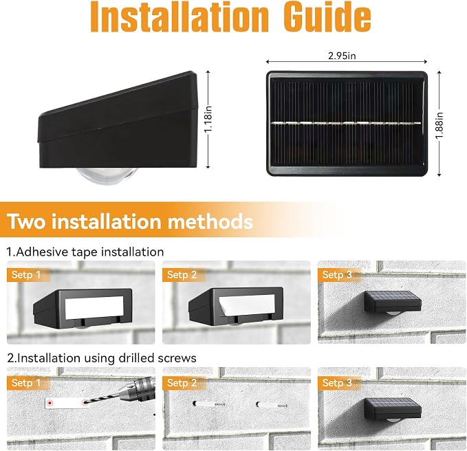 Solar Fence Lights Outdoor, 3 Color Temp, IP65 Waterproof | Cost-Effective Solar Lights for Patio Yard Railing, Easy Install (12 Pack）