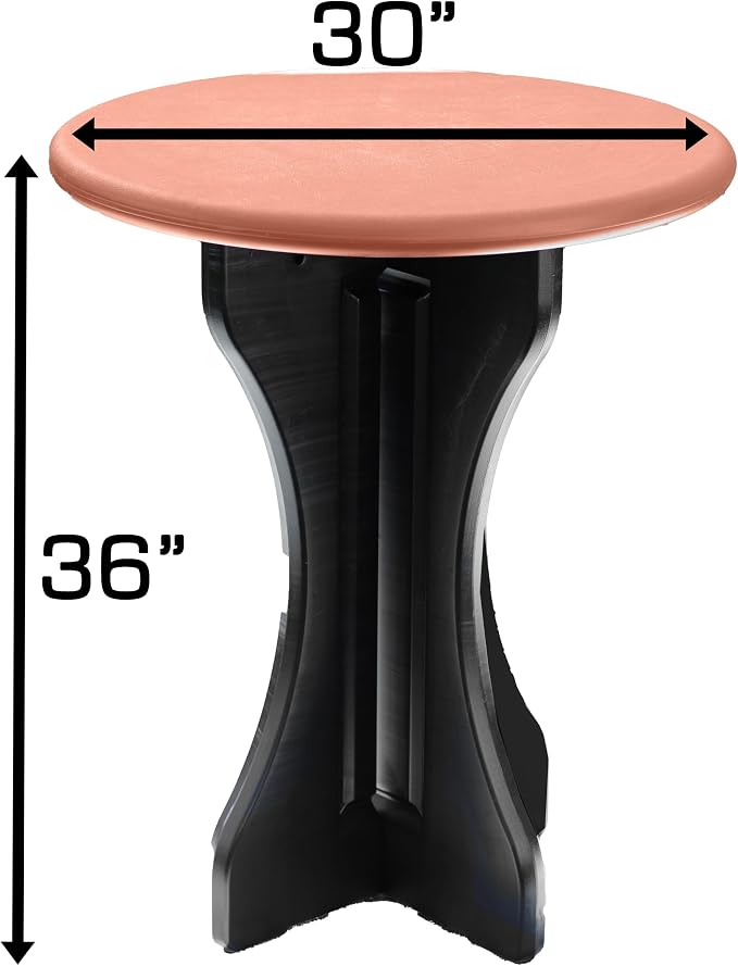 Patio Table Set with Two Barstools - Black Base with Redwood Accents - Perfect for Patio and Outdoor Spaces. Hardware Free Easy Assembly. Proudly Made in USA