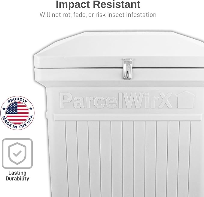 RTS Home Accents ParcelWirx Premium Vertical Storage Cabinet/Lockable Package Delivery Box with Hinged Lid, Slate Grey