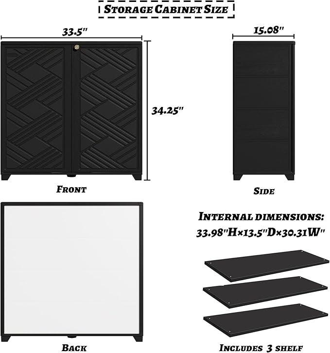 Mrosaa Outdoor/Indoor Storage Box,Resin and Plastic Storage Cabinet Waterproof,Outdoor Cabinet for Patio/Garden/Balcony/Backyard/All Room(with 3 Shelves)-Black