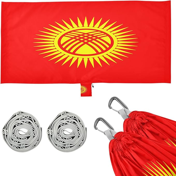 National Flag of The Kyrgyz Republic Hammocks with Portabl Carry Bag Backyard Hammock for Indoor Outdoor Patio