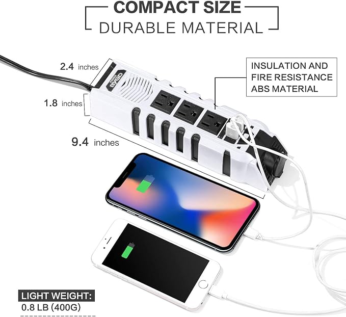 150W Car Power Inverter, DC 12V to 110V AC Car Plug Adapter Outlet Converter with 1 Cigarette Lighter Socket, 3 AC Outlets, Dual 4.8A Fast Charging USB Ports for Digital Devices