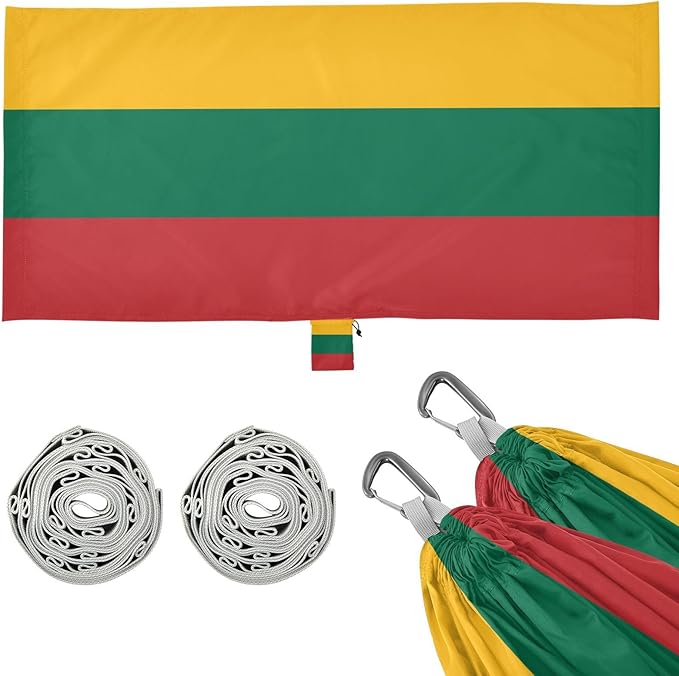 National Flag of Lithuania Hammocks with Portabl Carry Bag Backyard Hammock for Indoor Outdoor Patio