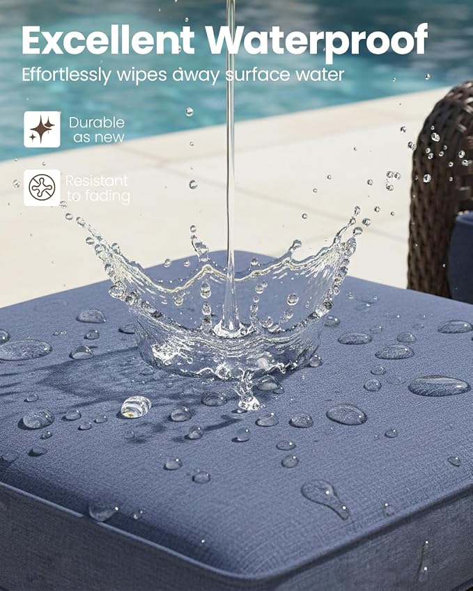 10 Pieces Outdoor Furniture Set with 6-inch Cushions, High Back Wicker Swivel Rocker Chairs with Fire Pit Table, Luxury Conversation Set for Deck Patio and Poolside