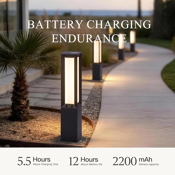 Solar Pathway Lights Outdoor Waterproof, 1 Pack Auto On/Off Driveway Lights, 3000K Landscape Lighting & Accessories, Aluminum Dimmable Outdoor Solar Lamp for Path Sidewalk Walkway Yard Decor