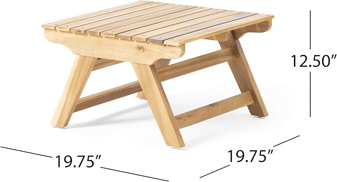 Great Deal Furniture Kailee Outdoor Wooden Side Table, Teak Finish (309178)