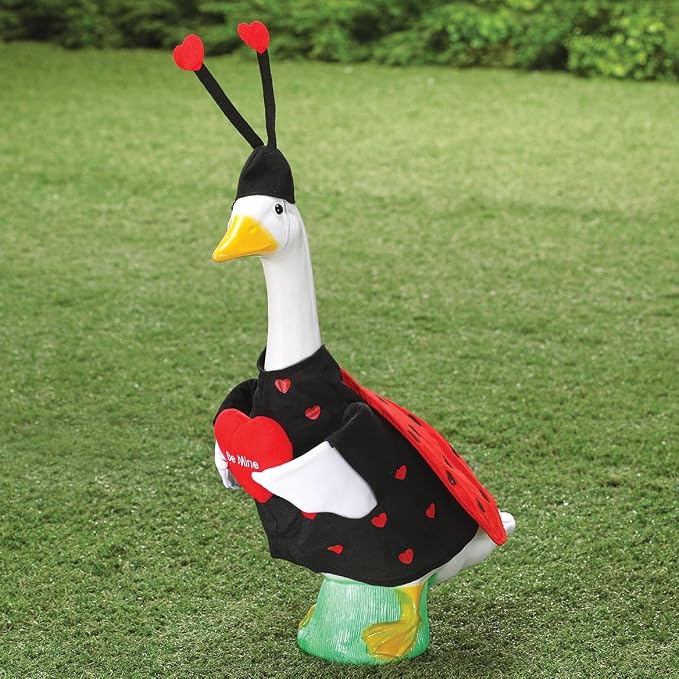 Gaggleville Love Bug Goose Outfit, Fits Large 23" H Statue, Valentine | Ladybug Costume for Lawn D�cor, Polyester, by Fox Valley Traders