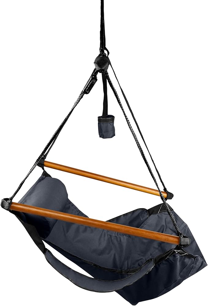 Hammaka Hanging Hammock Air Chair, Wooden Dowels, Black