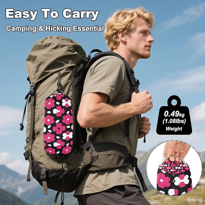 Hammocks for Outside Flower Camping Hammock Portable Hammocks with Tree Straps and Carry Bag Camping Accessories for Hiking Beach Outdoor