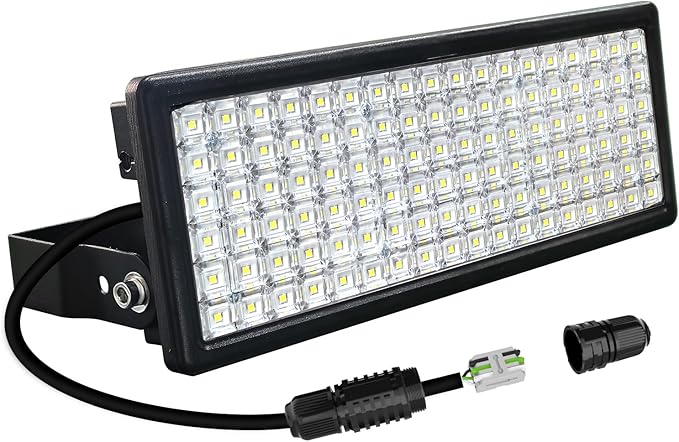 Kekeou 100W LED Flood Light Outdoor, 14000 Lumens, 85V–305V AC, 6500K Daylight, IP67 Waterproof, for Stadium, Parking Lot, Boat & Sports Fields, Generator Powered, 5-Year Protection