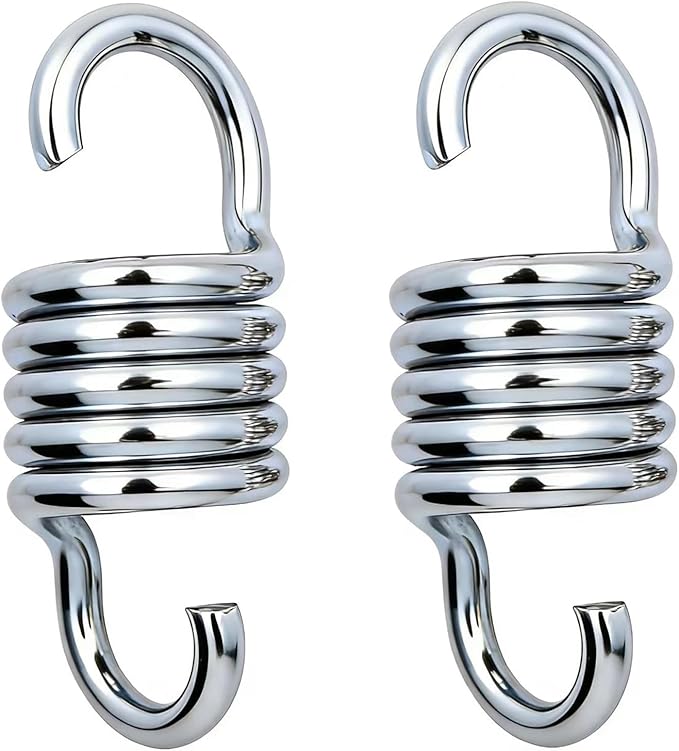 Markeny 2PCS Hammock Spring，Markeny Hardened Galvanized Steel Extension Spring Coil 600lb Support for Hanging Hammock Chairs