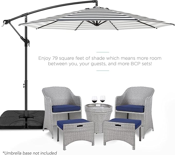 10ft Patio Umbrella Replacement Canopy 8 Ribs, Waterproof & Fade Resistant Market Umbrella Cover, Thickened Polyester Fabric for Backyard, Garden and Pool (Canopy Only) (Red stripes)