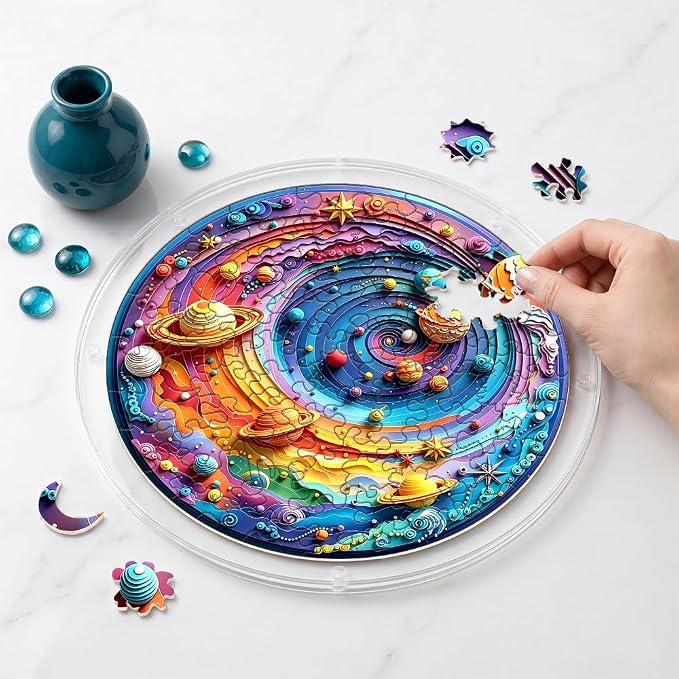 Acrylic Puzzle Suncatcher, Colorful Space Sun Catcher Jigsaw Puzzle Window Hanging, Acrylic Puzzles Kit Home Garden Decor, Mothers Day Birthday Gifts for Mom, Wife, Sisters, 7.87 inch