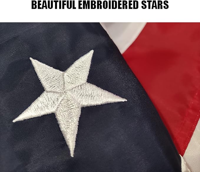 American Flag 2x3 Outdoor - Heavy Duty US American flags for outside 2x3 Ft with Embroidered Stars Sewn Stripes USA Flags Long Lasting with 2 Brass Grommets