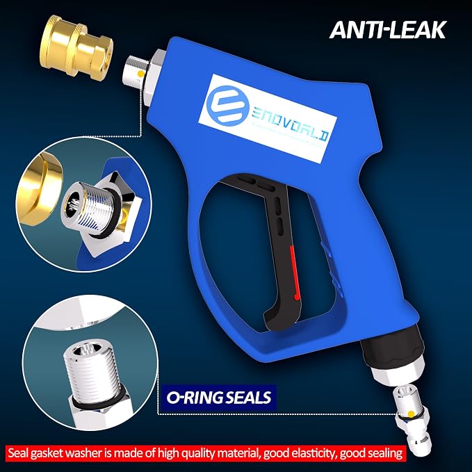 Pressure Washer Gun with Swivel - 5000 PSI High-Pressure Water Gun for Car Wash & Outdoor Cleaning, Universal Quick Connector to Foam Cannon, Ideal for DIY Enthusiasts with 5 Nozzles