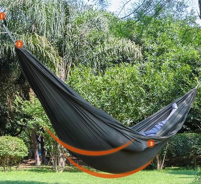 Portable Hammock,Canvas Hammock,Hammocks for Outside Rollover Prevention Yard Garden Backyard Canvas Fabric Hammocks Hanging Swing Bed for Patio Travel Hiking Hammock Camping 180KG (Color : Green, S