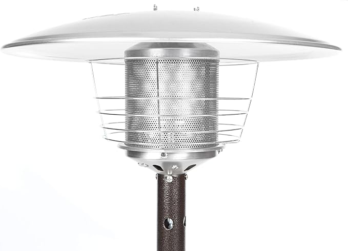 Portable Tabletop Patio Heater, 11000BTU, Propane Outdoor Heater, Variable Control, Anti-tilt Protection, Flameout Protection, Hammered Silver Finish