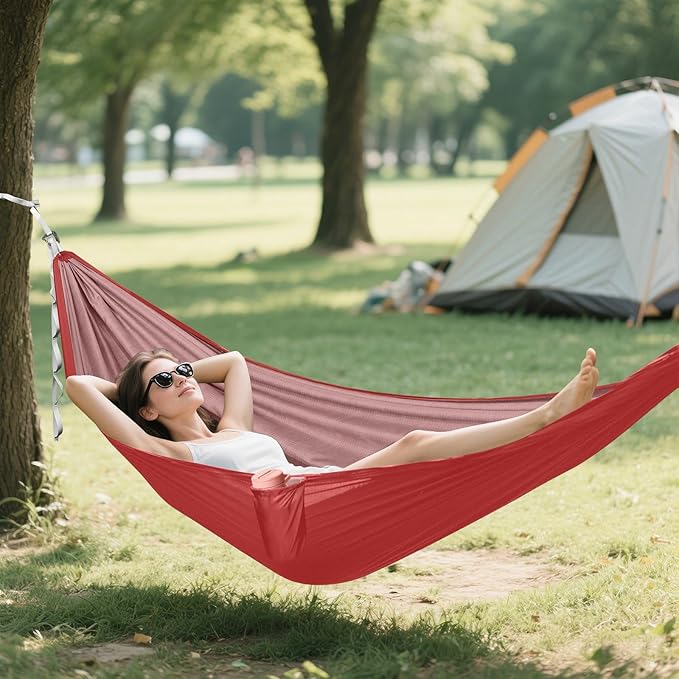 Solid Red-Brown Color 330lb Capacity Hammocks with Hanging Ropree Hammock for Camping & Hiking Essential macas mexicanas de Patio para Adulto