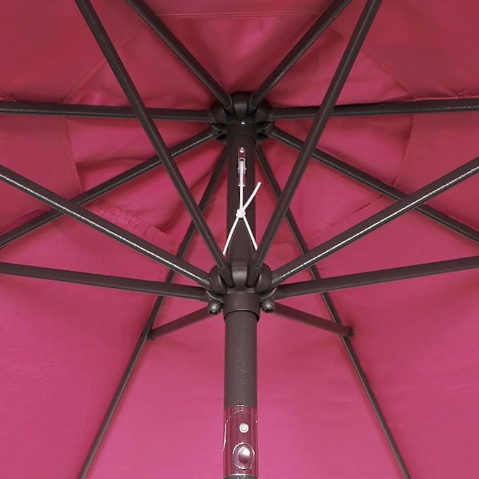 Blissun 9' Outdoor Patio Umbrella, Outdoor Table Umbrella, Yard Umbrella, Market Umbrella with 8 Sturdy Ribs, Push Button Tilt and Crank
