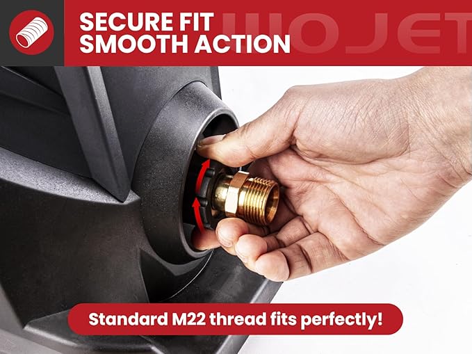 WOJET Pressure Washer Adapter, M22 15mm Female Thread to M22 14mm Male Fitting, 5000 PSI Power Washer Hose Coupler, Connect M22 14mm Quick Connect to Power Washer or Accessories with 15mm Outlet/Inlet