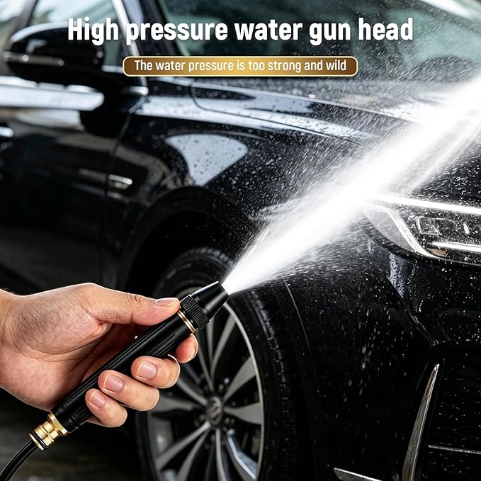 Home High-Pressure Car Wash Water Gun, 2026 Upgraded Car Wash Water Gun Garden Hose Sprayer, Adjustable Spray Patterns, for Watering Plants and Vegetables, and Car Washing (Pacifier Interface)
