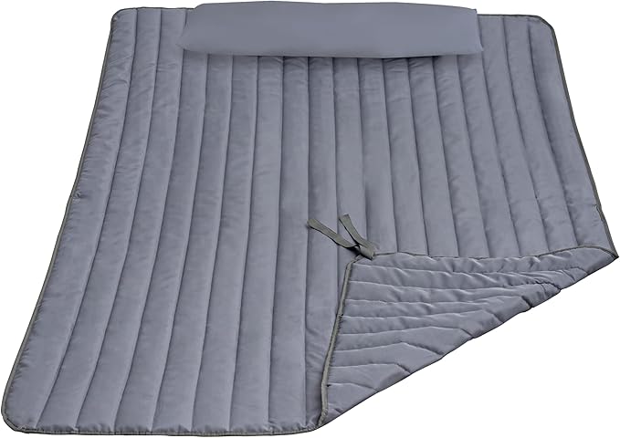 Lazy Daze Hammocks 2 Person Hammock Pad and Pillow Set, Double Polyester Quilted 78" x55" Replacement Pad for Rope Hammock, Grey