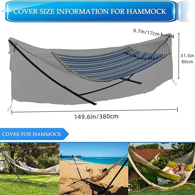 Hammock Waterproof - Waterproof Hammock, 420D Oxford Heavy Duty Hammock Stand Waterproof, Dustproof, UV Protection Outdoor Swing Chair for Garden, Wet and Rainy Season