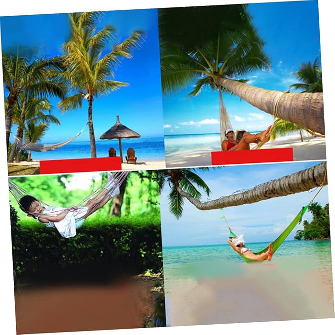 2pcs Lightweight Nylon Rope Hammocks for Outdoor Leisure Portable Camping Swing Beds in Blue for Travel Hiking and Relaxation