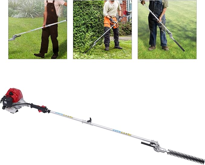 Pole Saw Gas Powered, 4 In1 51.7CC 2-Stroke Gas Powered Grass Trimmer w/ 32.67inch Extension Rod Multi Functional Garden Trimming Tools for Tree Trimming Branch