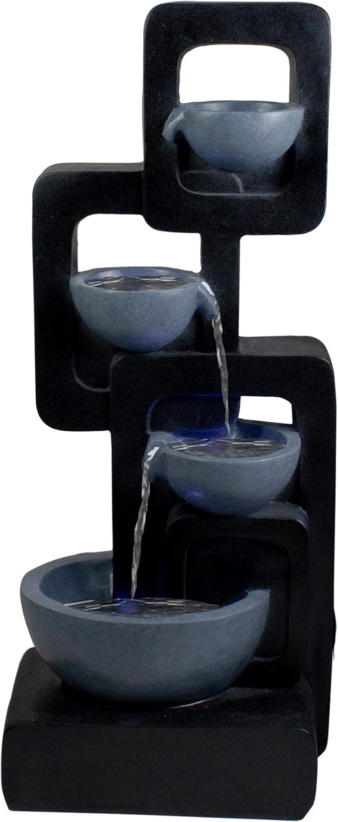 Northlight 32" Black and Gray Four-Tier Modern Outdoor Garden Water Fountain