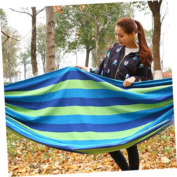 LIOOBO 280x80cm Canvas Stripe Swing Outdoor Hammock Camping Equipment for Garden Lightweight Travel Hammock
