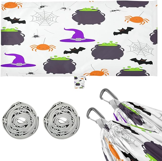 Hammocks for Outside Halloween Elements Camping Hammock Portable Hammocks with Tree Straps and Carry Bag Camping Accessories for Hiking Beach Outdoor