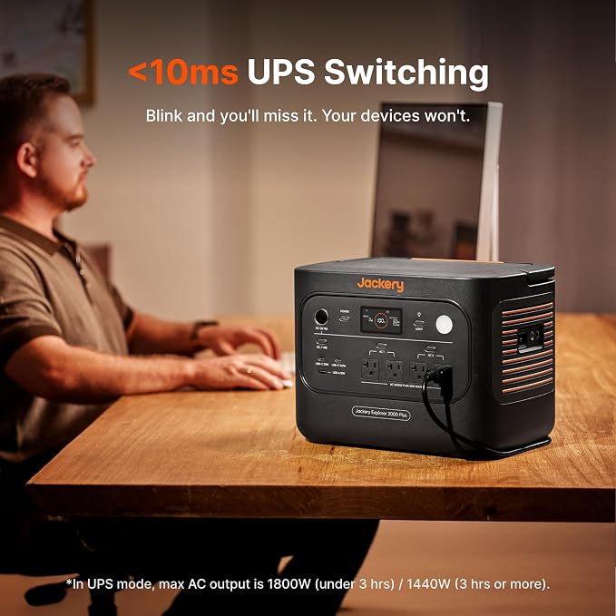 Jackery HomePower 2000 Plus v2 Portable Power Station with Extra Battery & 2x200W Solar Panels, 2200W AC Output, 2048Wh LFP Battery, Expandable to 12kWh, Essential Home Backup for Outages & Emergency