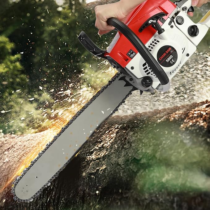 Gas Powered Chainsaws, 20" 3.2HP 58CC，2-Cycle Gasoline Powered Chain Saw, Multifunction Rust Resistant Wood Chainsaw Wood Cutting Shipping from USA Fast Arrival Red