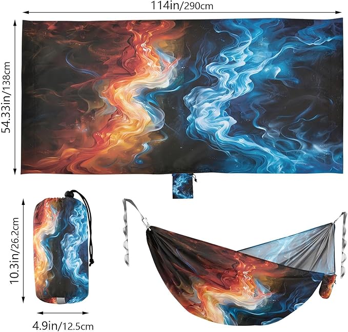 Hammocks for Outside Fire and Ice Camping Hammock Portable Hammocks with Tree Straps and Carry Bag Camping Accessories for Hiking Beach Outdoor