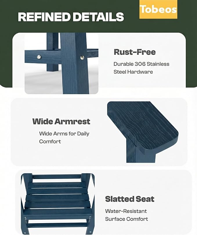 9-Piece Outdoor Dining Set with Aluminum Frame for 8,Navy Blue | HDPE material, 2" umbrella hole, patio table and chairs, ideal for yard, lawn, garden, balcony, deck, poolside