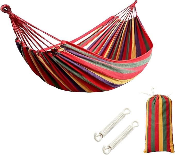 Hammock Replacement for Stand (Blue, 1 Person, NO-Anti-ROLL) | Hammock Without Stand, Rope Hammocks for Outdoor Travel Portable Lightweight Hammocks with Tree Straps and Storage Bag