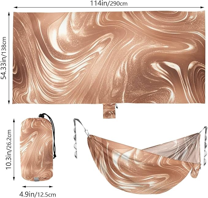 Rose Gold Texture 330lb Capacity Hammocks with Hanging Ropree Hammock for Outside Beach Patio Garden Base para poner hamaca