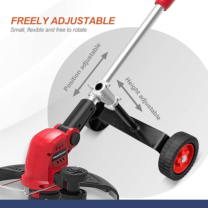 STELLALYRE Adjustable Support Wheels Auxiliary Wheels 26mm(1 inch) and 28mm(1.1inch) for Weed Trimmer Grass Cutter Parts Gas String Trimmer Petrol/Electric Brushcutter Strimmer