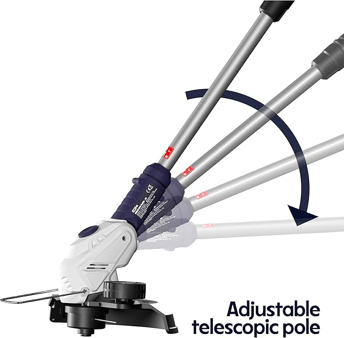 QWD 20v Cordless String Trimmer,Edger & Weed Trimmer (Battery & Charger Included),12 Inches,with 6 pcs Grass Cutter Spool line.