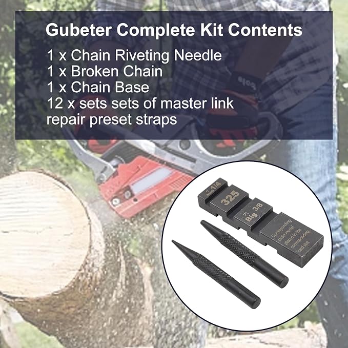 3Pcs Pocket Chainsaw Breaker Tool with 12 Sets Chainsaw Chain Joiner Link Repair KitChain Saw Rivets and Chainsaw Link Removal Tool for Punch and Joiner Chainsaw Maintenance