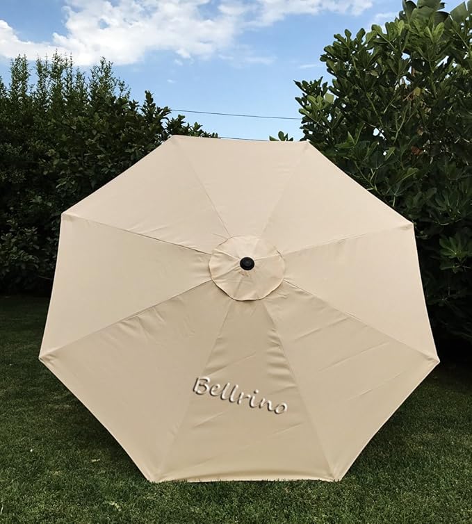 BELLRINO DECOR Replacement TAUPE " STRONG AND THICK " Umbrella Canopy for 9ft 8 Ribs TAUPE (Canopy Only) (BEIGE-98)