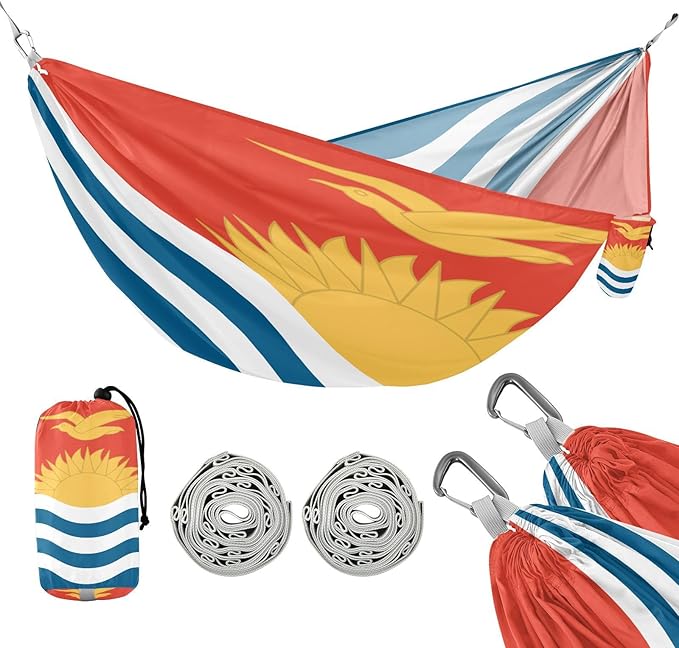 National Flag of Kiribati Hammocks with Portabl Carry Bag Backyard Hammock for Indoor Outdoor Patio