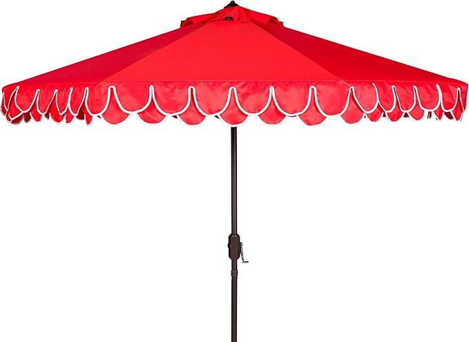 Safavieh Outdoor Elegant Valance 11-Foot Round UV Protected Umbrella
