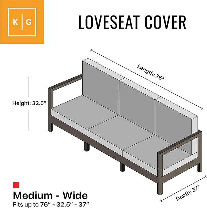 KHOMO GEAR Outdoor Couch Cover Patio Furniture Covers Waterproof Loveseat Cover Sofa Lounge Cover - Brown (76'' x 32.5''x 33" - Wide)